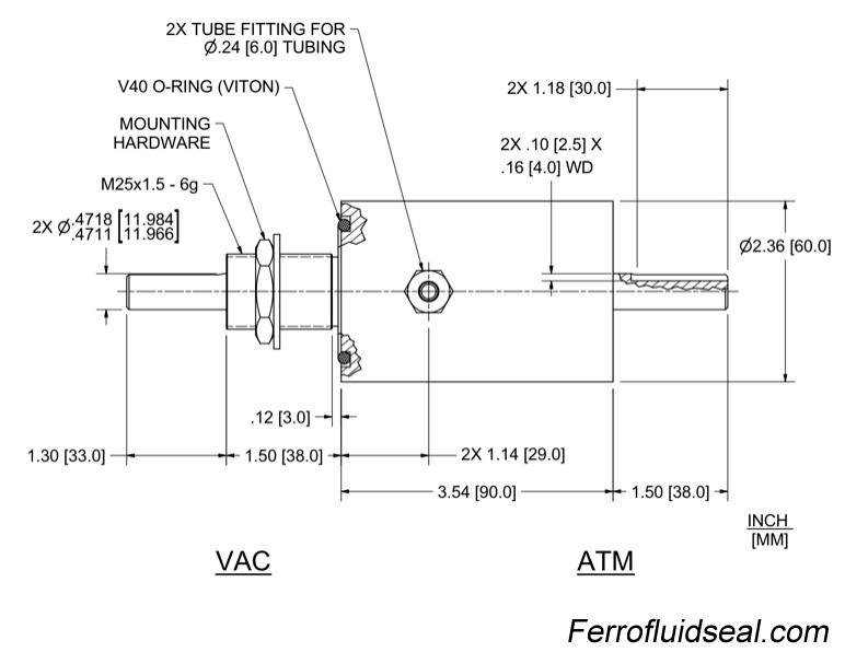 Ferrotec Feedthrough SL-012-WN Ferrofluidic 133576
