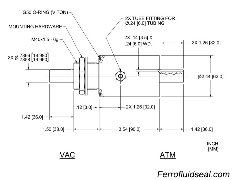 Ferrotec Feedthrough SSL-020-WN Ferrofluidic 133577